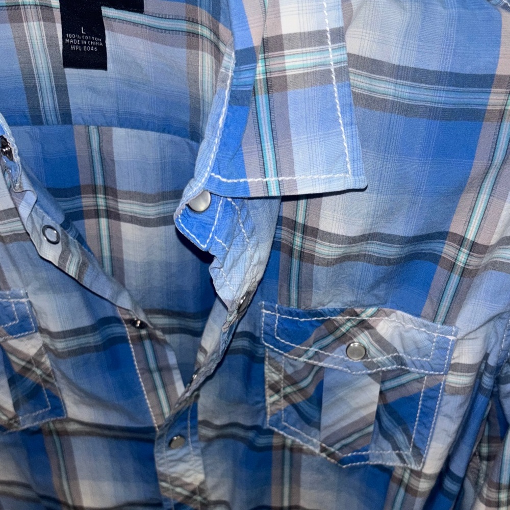 INC International Concepts Plaid Button-Down Shirt - Picture 4 of 6